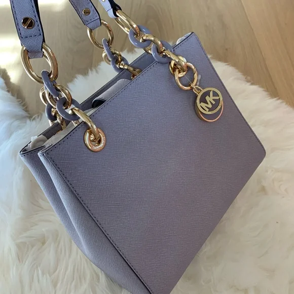 NewMicheal Kors Cynthia Saffiano Small Leather Satchel Bag